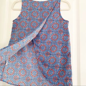 J. Crew Open Back Top Sleeveless Blue Print 00 XS